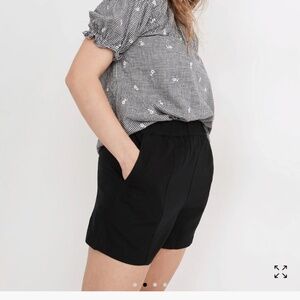 NWT Madewell Linen-Blend Easy Pull-On Shorts (Black, Size medium)
